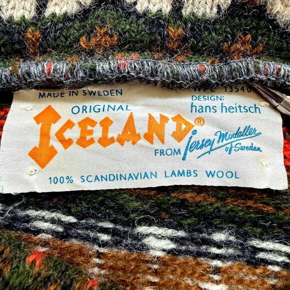 VTG Iceland Hans Heitsch Sweater Womens S M Scandanavian Lambs Wool Sweden Boho - Picture 2 of 7